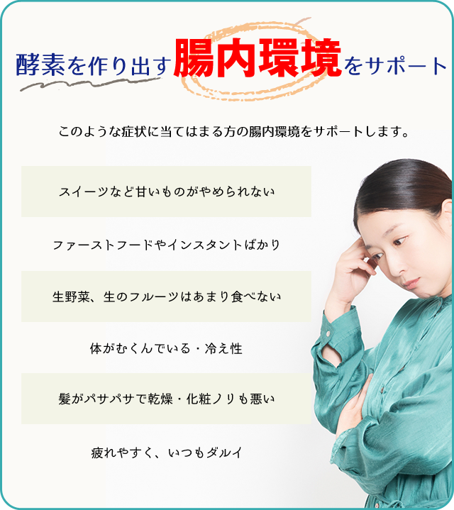 酵素を作り出す腸内環境をサポート